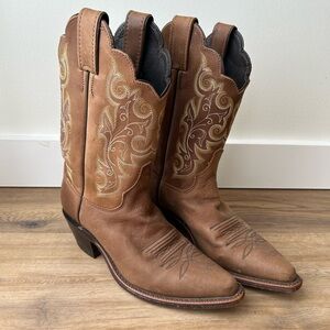 Justin Boots Brown Heeled Western Boots